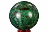 Polished Malachite & Chrysocolla Sphere - Peru #156475-1